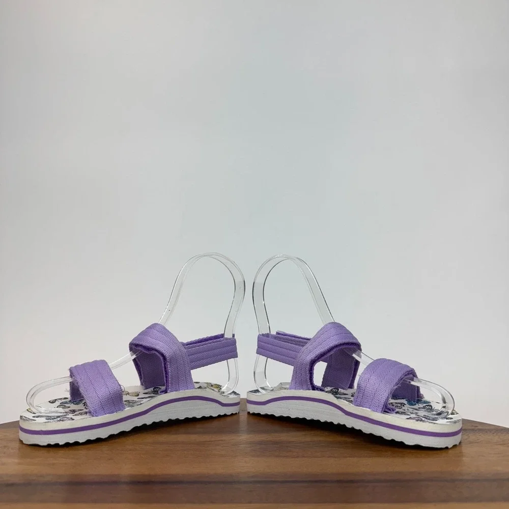 New Little Kids Wave Zone Purple Butterfly‎ Strappy Comfort Sandals Size 10 C